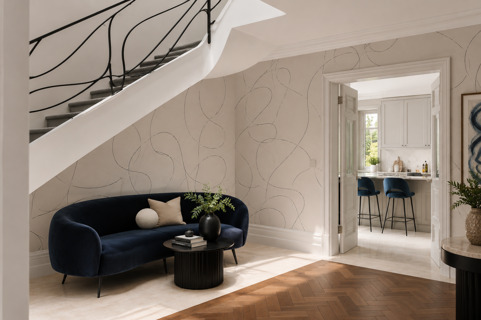 Living area in completed Cobham new build home