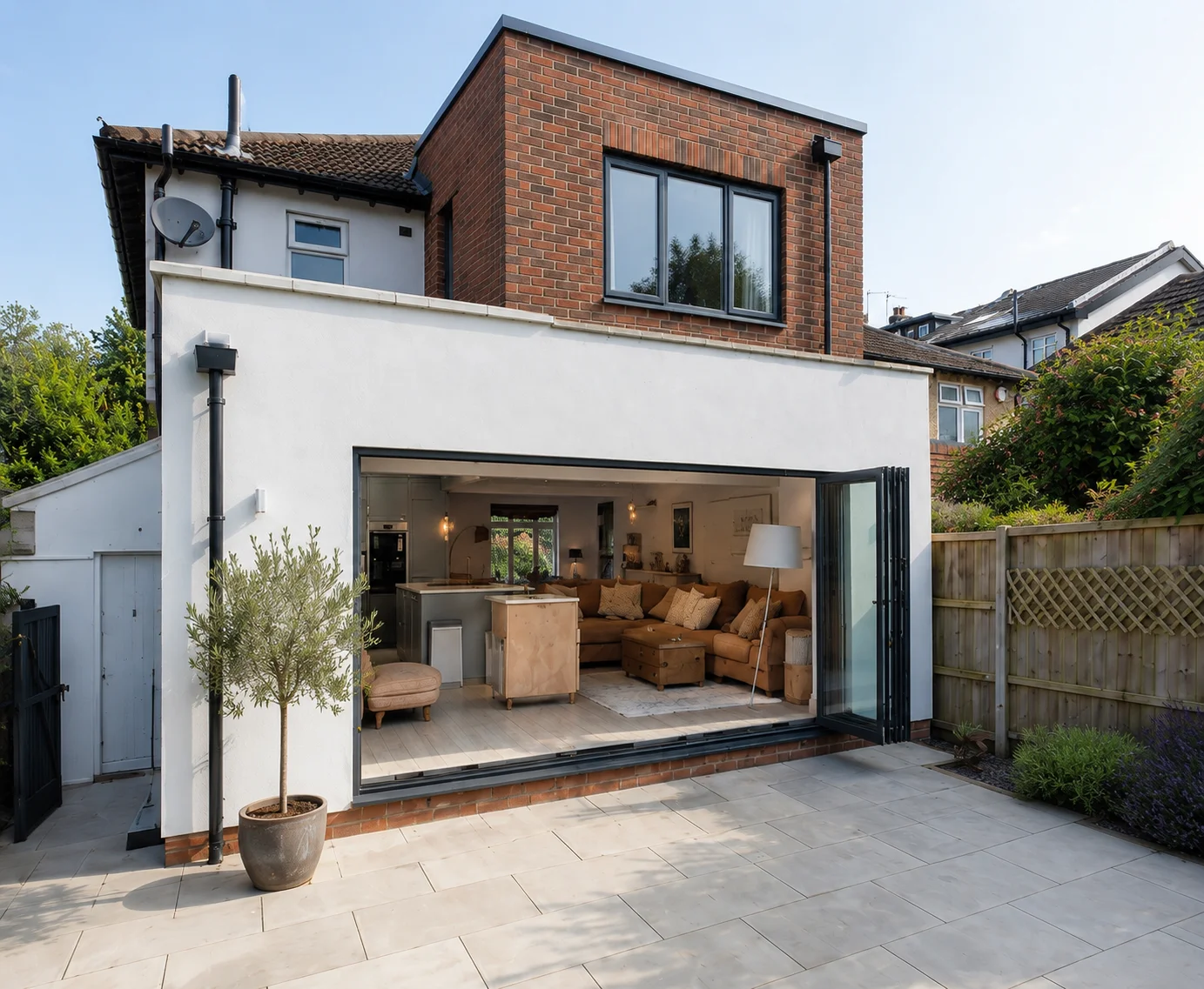 Ground floor open-plan living in double storey extension, New Malden KT3