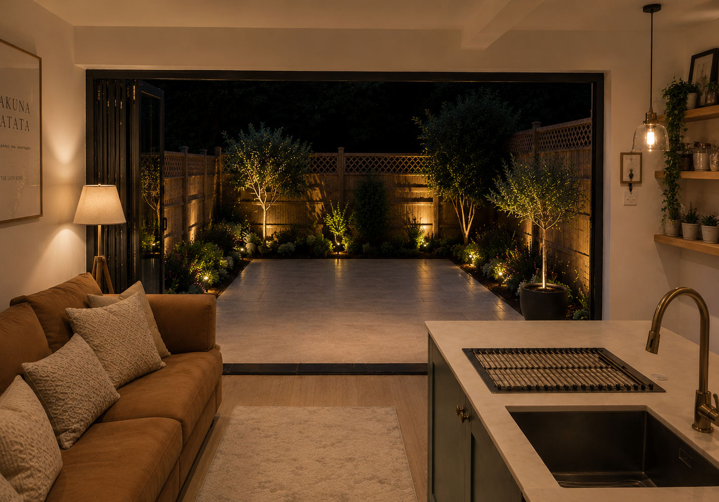 Garden view of completed double storey extension, Dukes Avenue