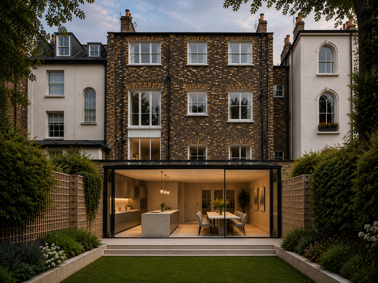 Open-plan kitchen in Finsbury Park terrace rear extension