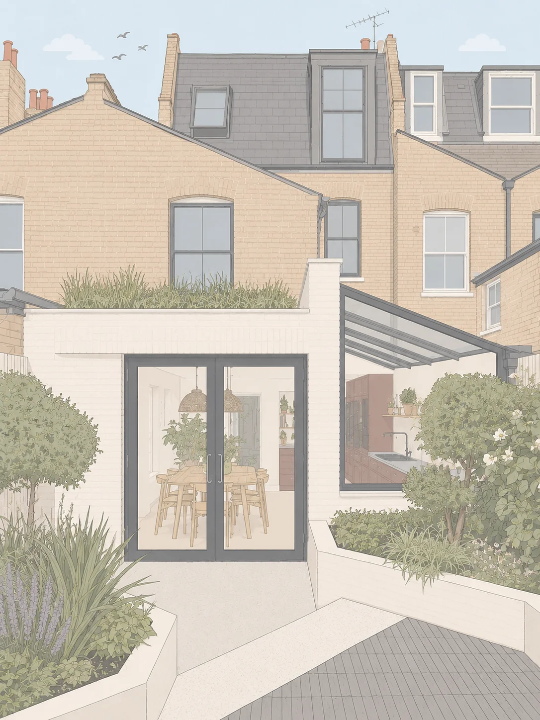 Surrey side return extension architects London