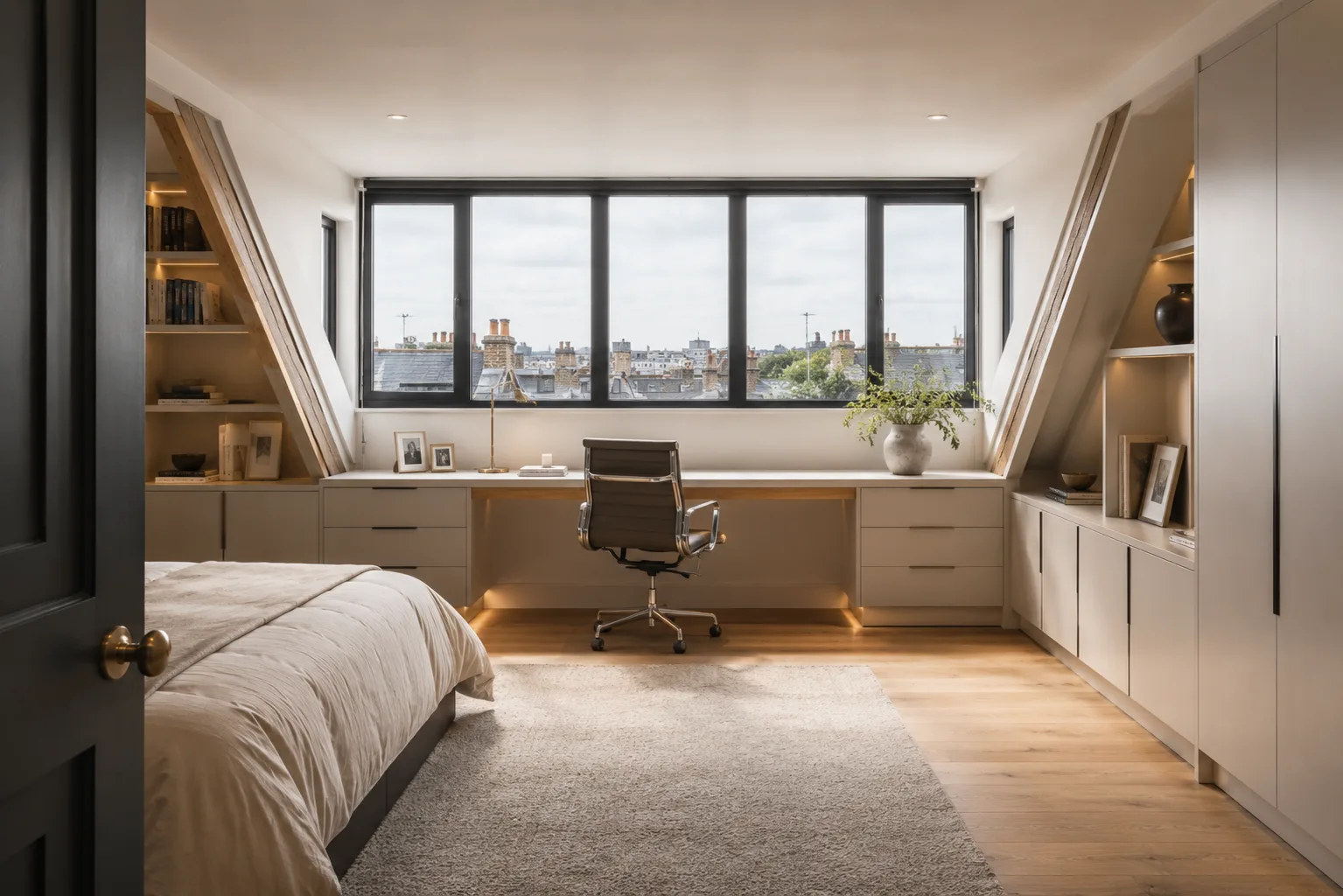 Architectural Designer designed loft conversion study in London
