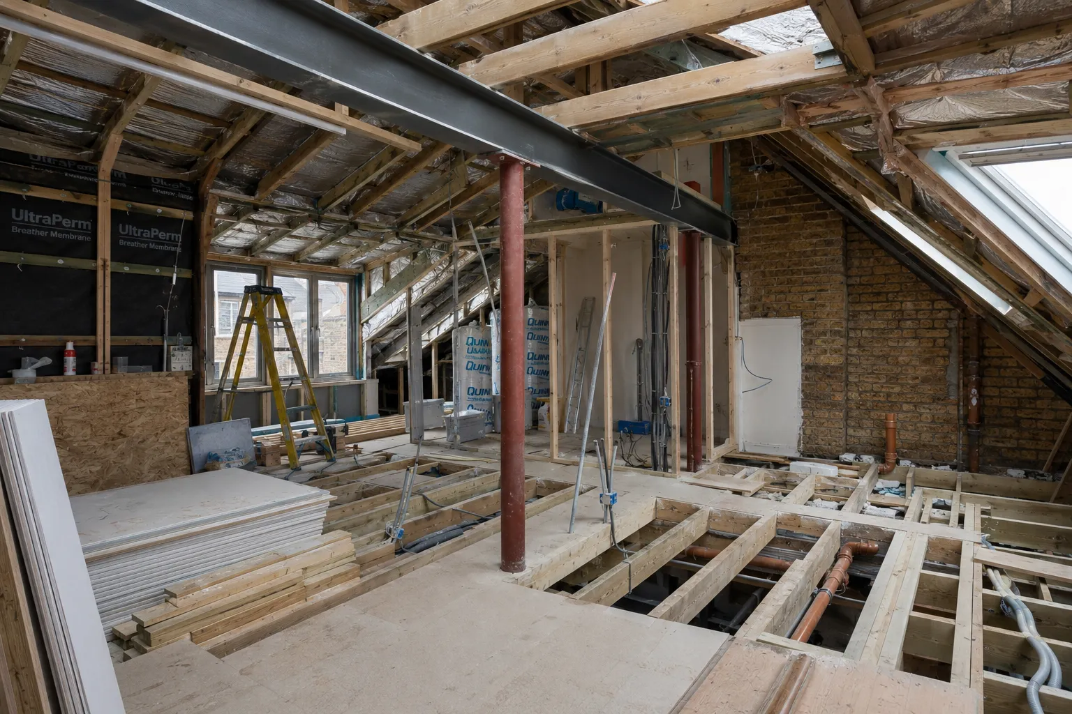 Party wall works during a London house extension build