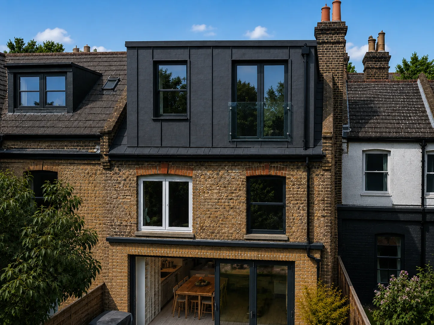 Loft conversion with Juliet balcony, South West London
