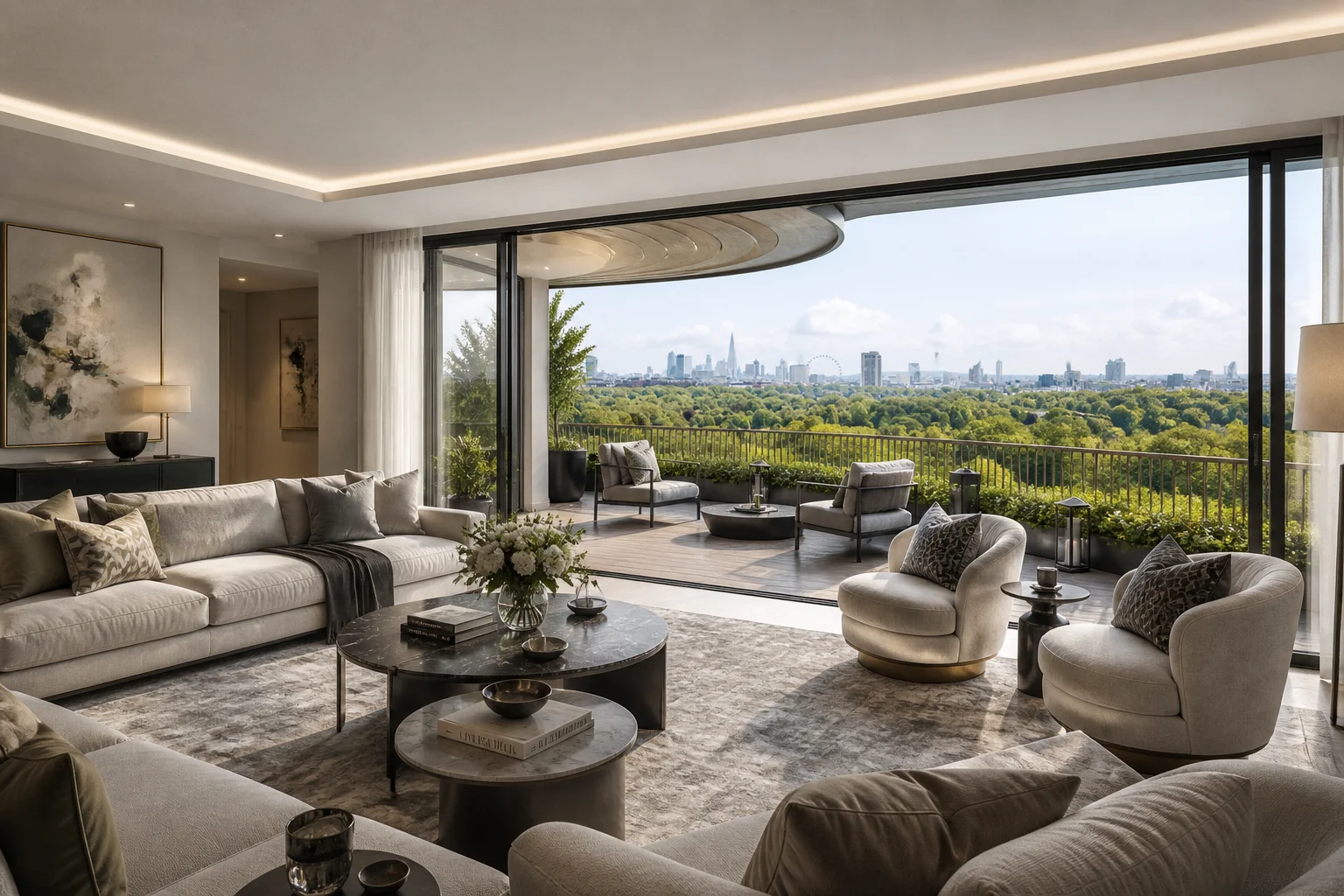 Luxury architectural designers London - Hyde Park apartment interior by Rosace Design Studio